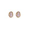 Silver Needle Irregular Baroque Pearl Stud Earrings: French Light Luxury High-End Retro Style for Women