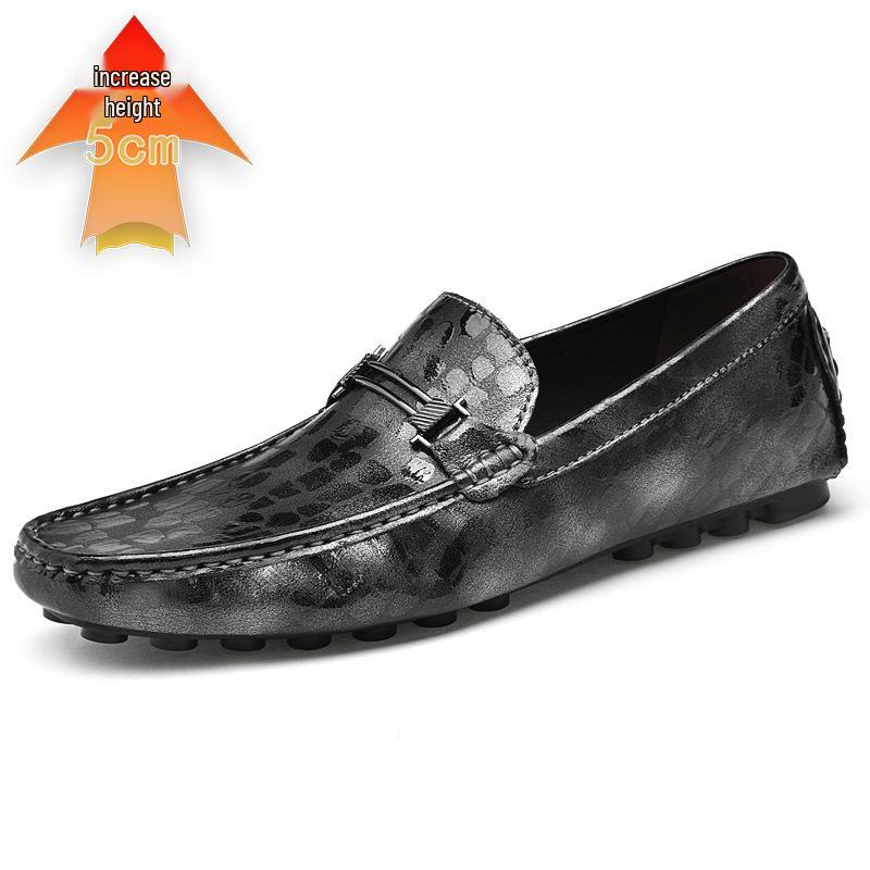 Men s Height-Boosting Polka Dot Embossed Leather Moccasins 44