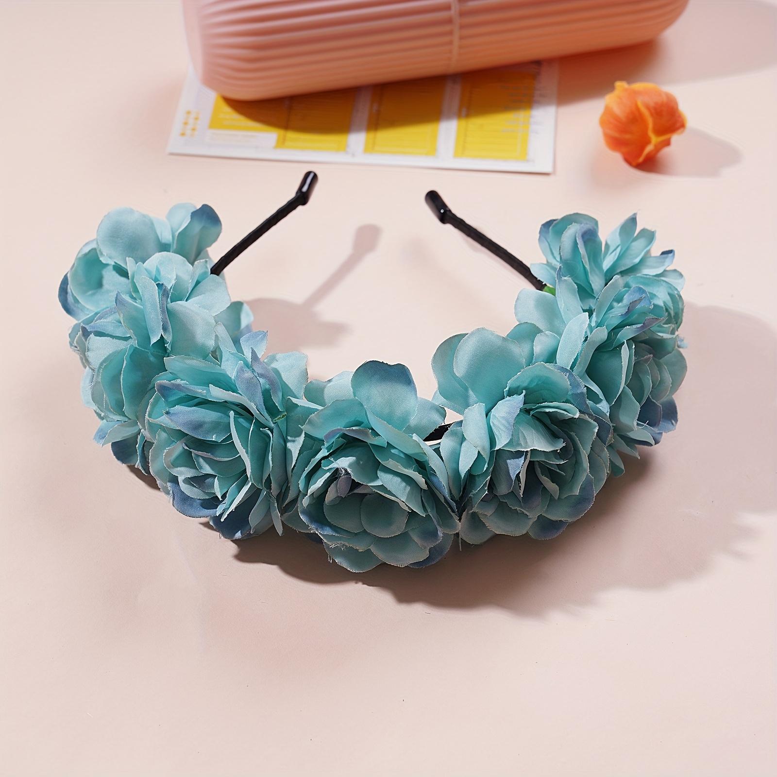 

1PC Xianmei Flower Pressure Hair Headband Peony Wreath Travel Photo Headband Sweet Non-slip Headband Hairpin Headgear павлин голубой