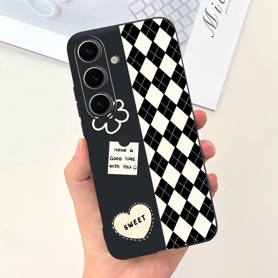 For Samsung S24 Ultra S24 Plus Case For Samsung Galaxy S24 A24+ Phone Cover Cute Cat Moon Night Cow Soft Silicone Case Coque Bag