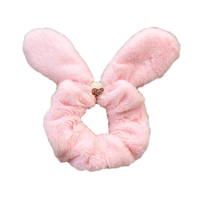 Bandeau en peluche pour cheveux, oreilles de lapin, nœud, cochon moelleux, gros intestin, queue de cheval, élastique, accessoires pour cheveux, automne et hiver