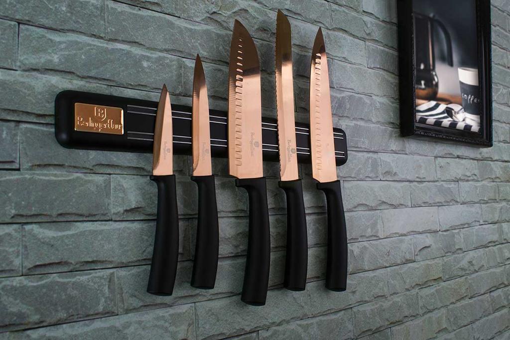 Set Of 5 Kitchen Knives With Blade Berlinger Haus Bh-2614 Rose Gold