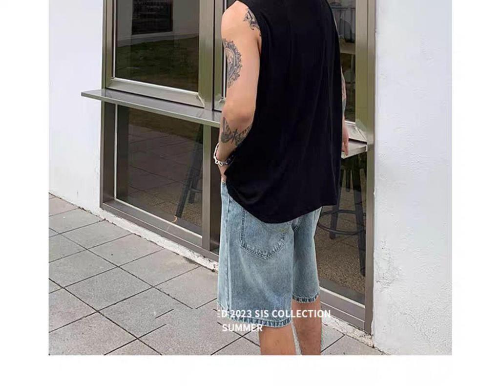 Men's American Basketball Ice Silk Tank Top - U-Neck, Sleeveless, Loose Fit, Ribbed Undershirt