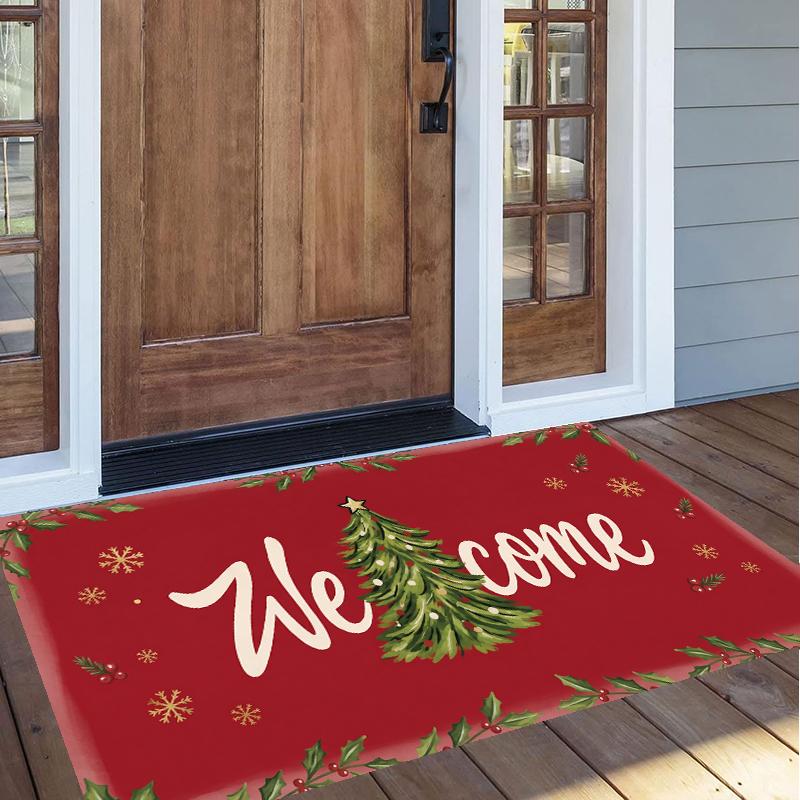 Christmas Pattern Square Area Rug Comfort Indoor Floor Carpet For Home Holiday Gift
