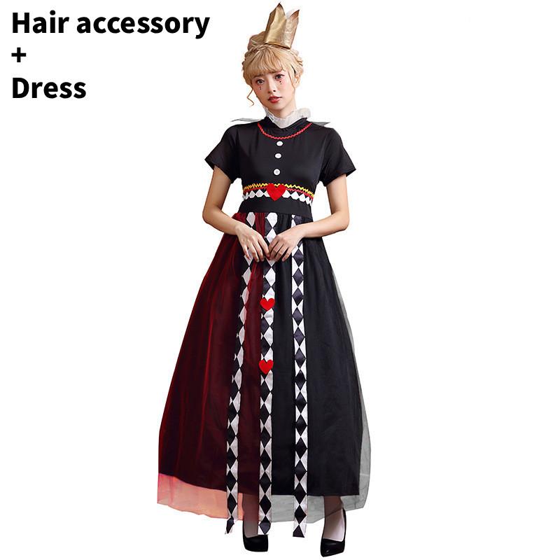 

Alice In Wonderland The Queen Of Heart Costume For Halloween Cosplay Party Stage Wear With Polyester Fabric For Women S/M