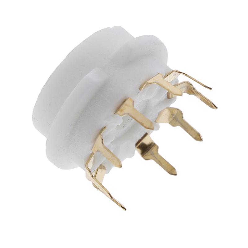 1 Pcs Gold Plated 9Pin Pcb Ceramic Tube Socket Valve Base For 12Ax7 12Au7 Ecc8383