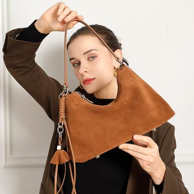 Vintage Suede Leather Large Bag 2025 Autumn Winter New High-End Elegant Shoulder Bag Large Capacity Commuter Tote Bag