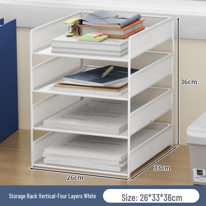 Multi-Layer Desktop File Organizer: A4 Rack & Storage Shelf for Office