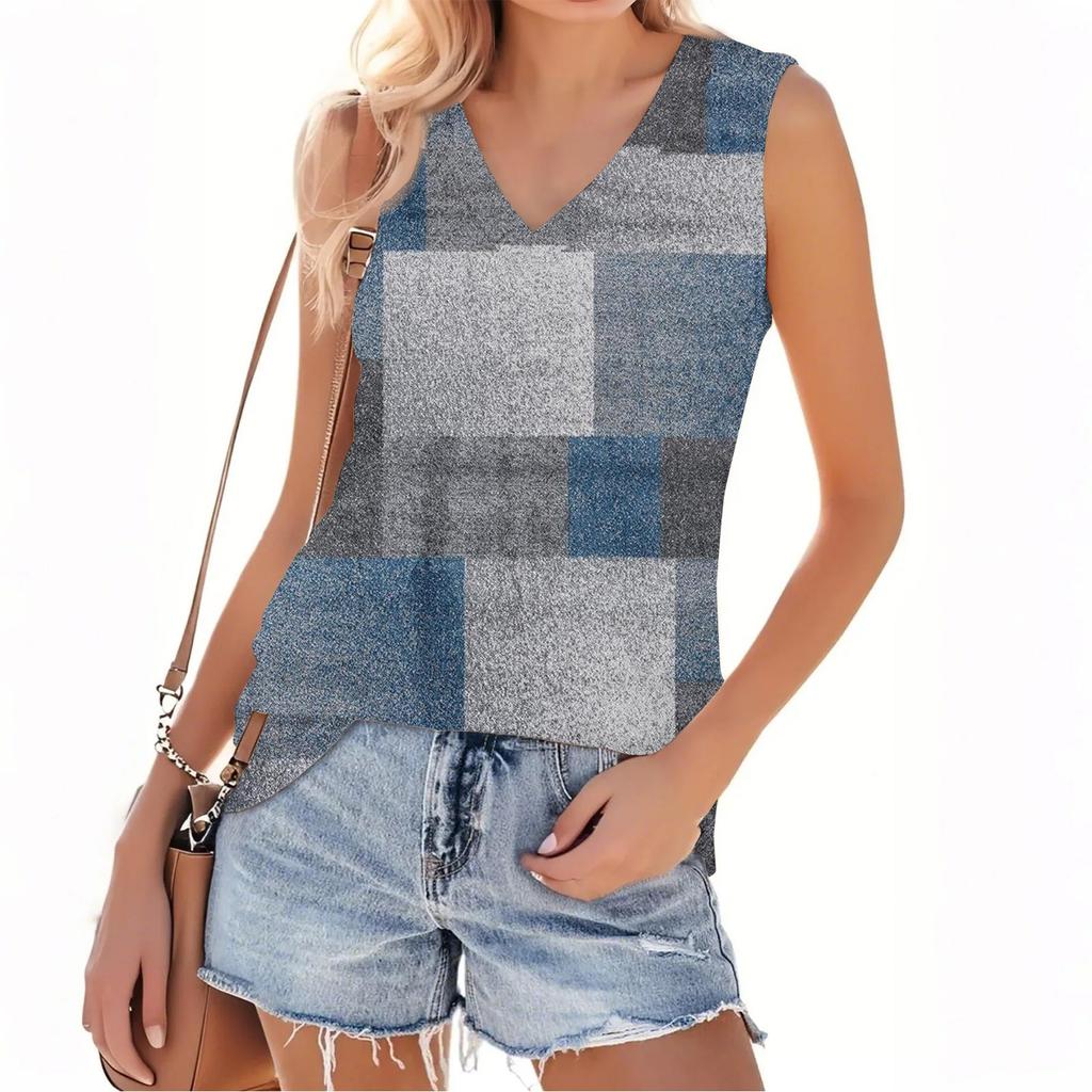 Women's V-neck Fashion Casual Floral Print Summer Vest Top