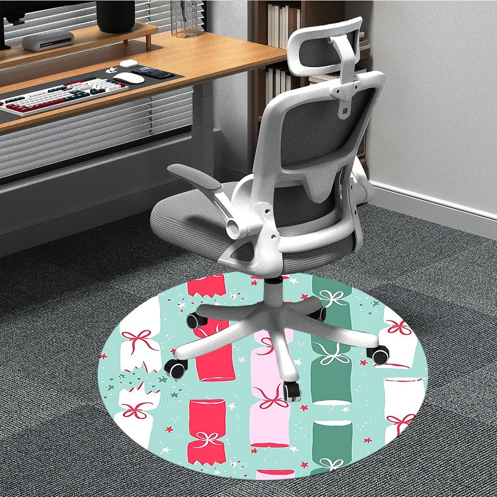 

1pc Christmas crackers Office Round Rug, Non-slip, Soft and Durable Office Rug for Interior Decoration, Perfect for Office, Beautiful Decoration yy260 80cm by 80cm
