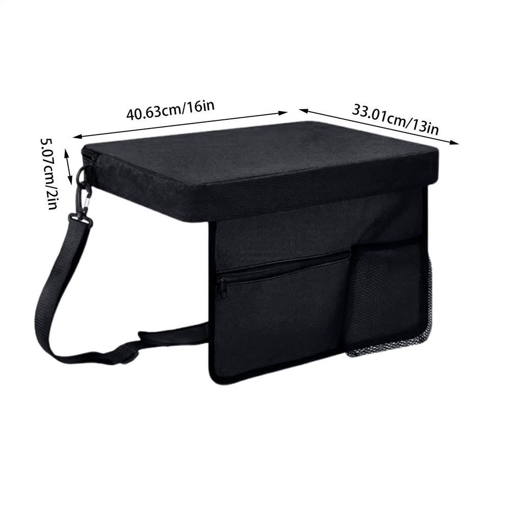 

Подушка для сиденья на стадионе Портативная подушка для сидения Водонепроницаемая мягкая подушка с плечевым ремнем для путешествий Концерт Пикник Пляж Стадион чёрный