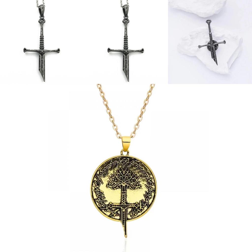 Unique Geometric Metal Necklace Inspired By With Elegant Short Sword Design