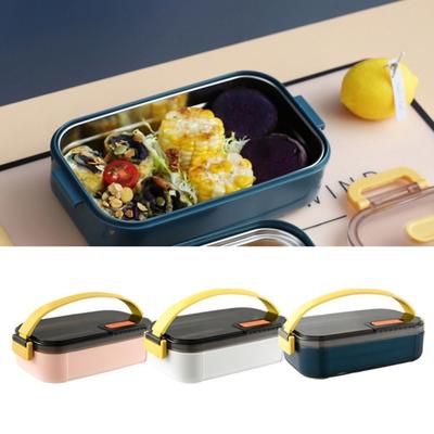 Practical 600ml Insulated Lunch Box Detachable Microwaveable Food Box with Handle Rectangular Kitchen Storage Box Winter