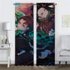 Elegant Room Curtains 2 Pieces Demon Slayer Living Room Curtain Home Interior Curtains for Camera Shades Tulle for Bedroom Child