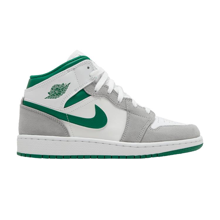 Air Jordan 1 Mid SE GS Grey Pine Green 38.5