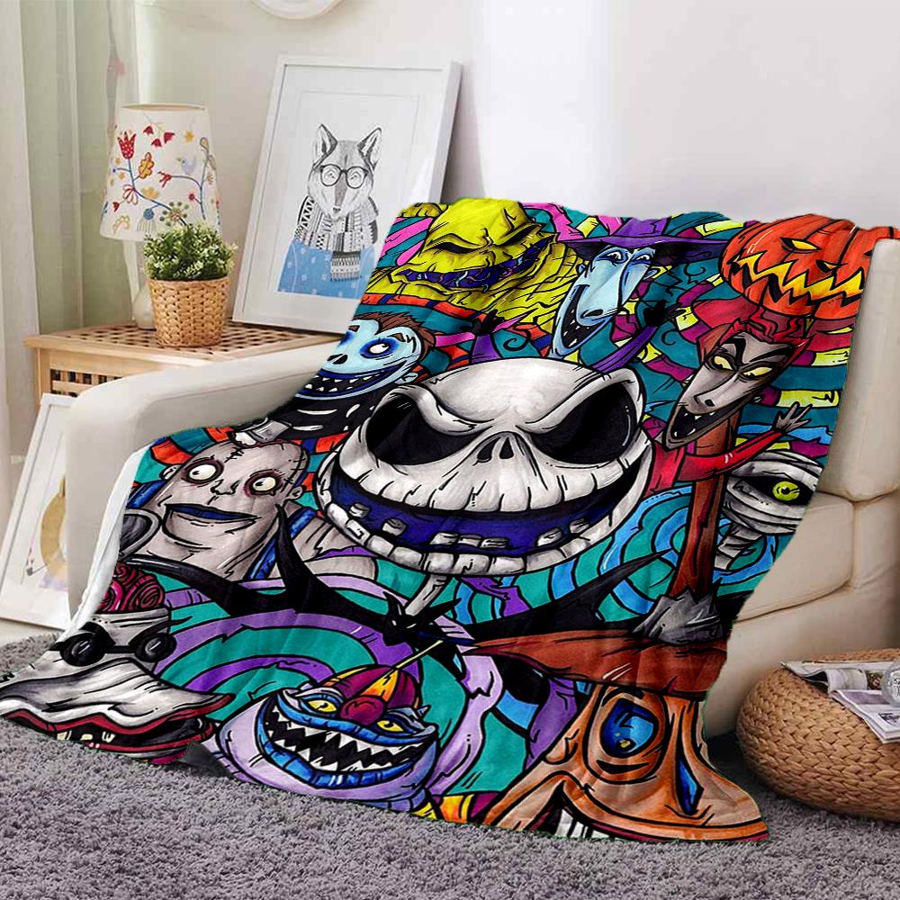 1Pc Jack Sally'S Winter Romance Blanket Soft Throw Blanket For Home Bedroom Bed Sofa Travel Office Solid Christmas Blanket