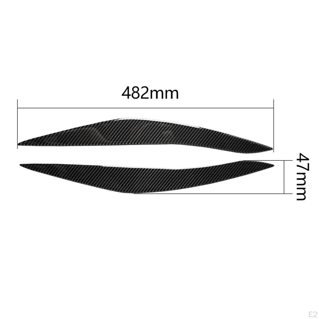 2Pieces Headlight Eyebrow Eyelid Cover Premium Replaces Car Accessories Spare Parts Carbon Fiber for