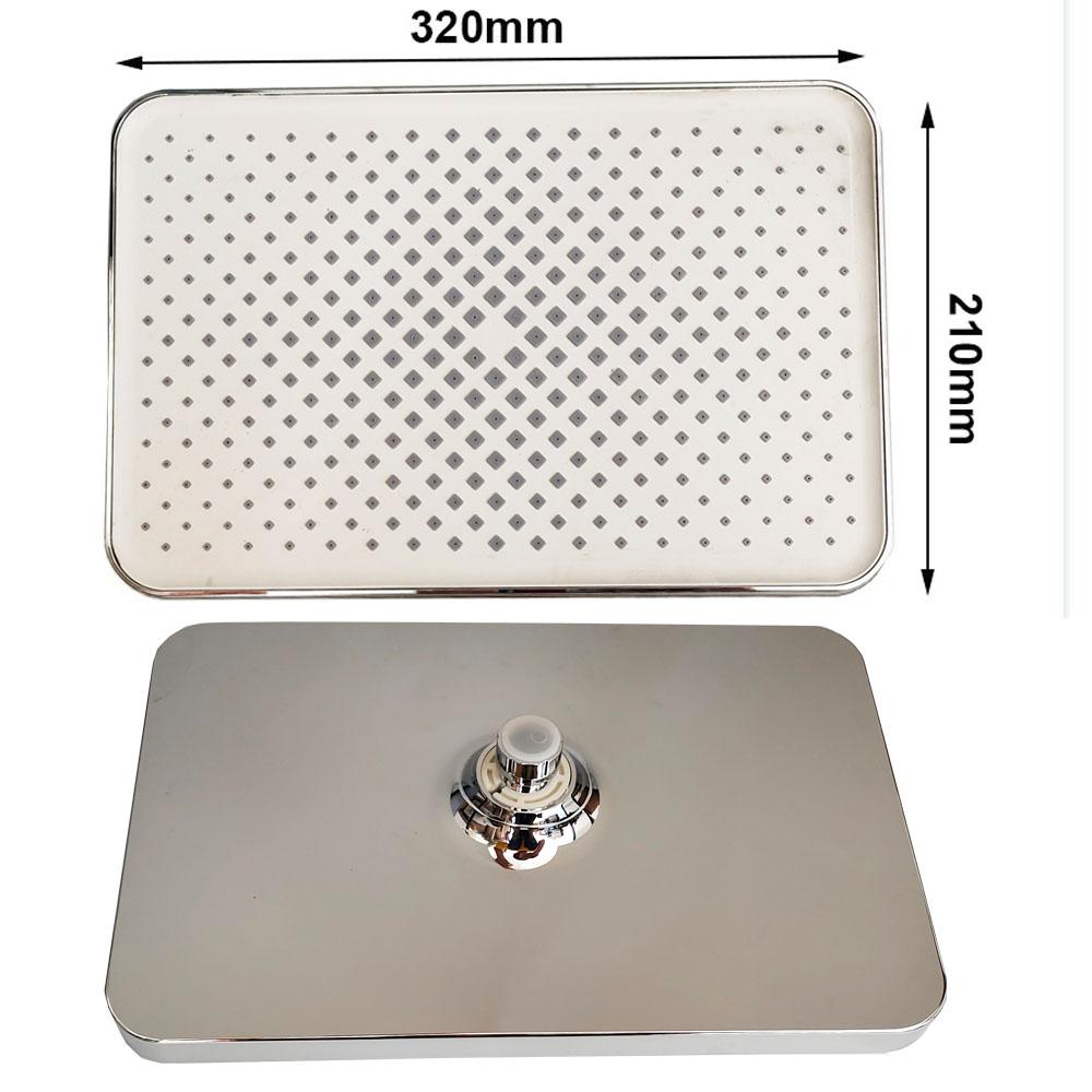 320mm Big Panel Large Flow Supercharge Rainfall Ceiling Mounted Shower Head Sliver High Pressure Abs Thicken Bathroom Shower