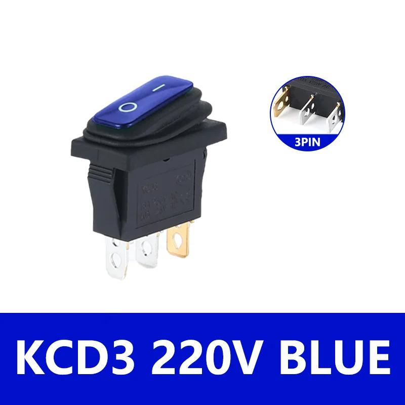 5/20/100PCS 12VLED Light IP67 KCD3 3 Pin  20A On/Off Rectangular Ship Type Long Rocker Switch Waterproof Car Dashboard