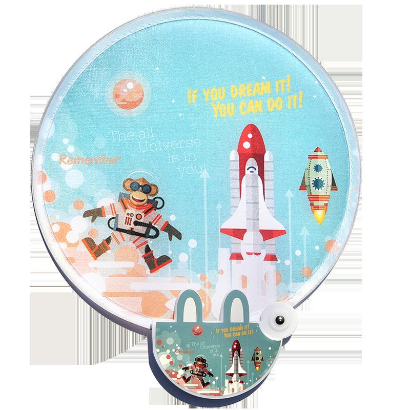 Children's Cartoon Mini Round Folding Fan - Portable and Compact Summer Fan for Kids and Adults
