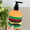 Cartoon Hamburger Shaped Soap Dispenser Refillable Cute Liquid Lotion Storage Bottles Manual Press Multifunctional