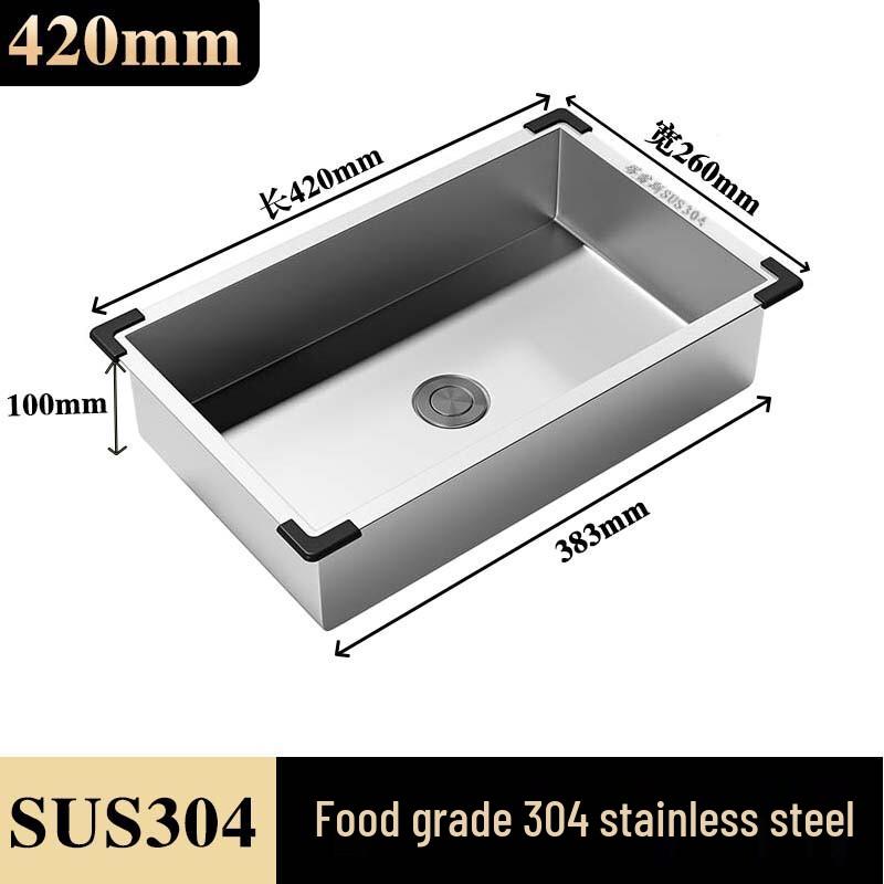 ZISIZ 304 Stainless Steel Deep Basin-in-Basin Kitchen Sink