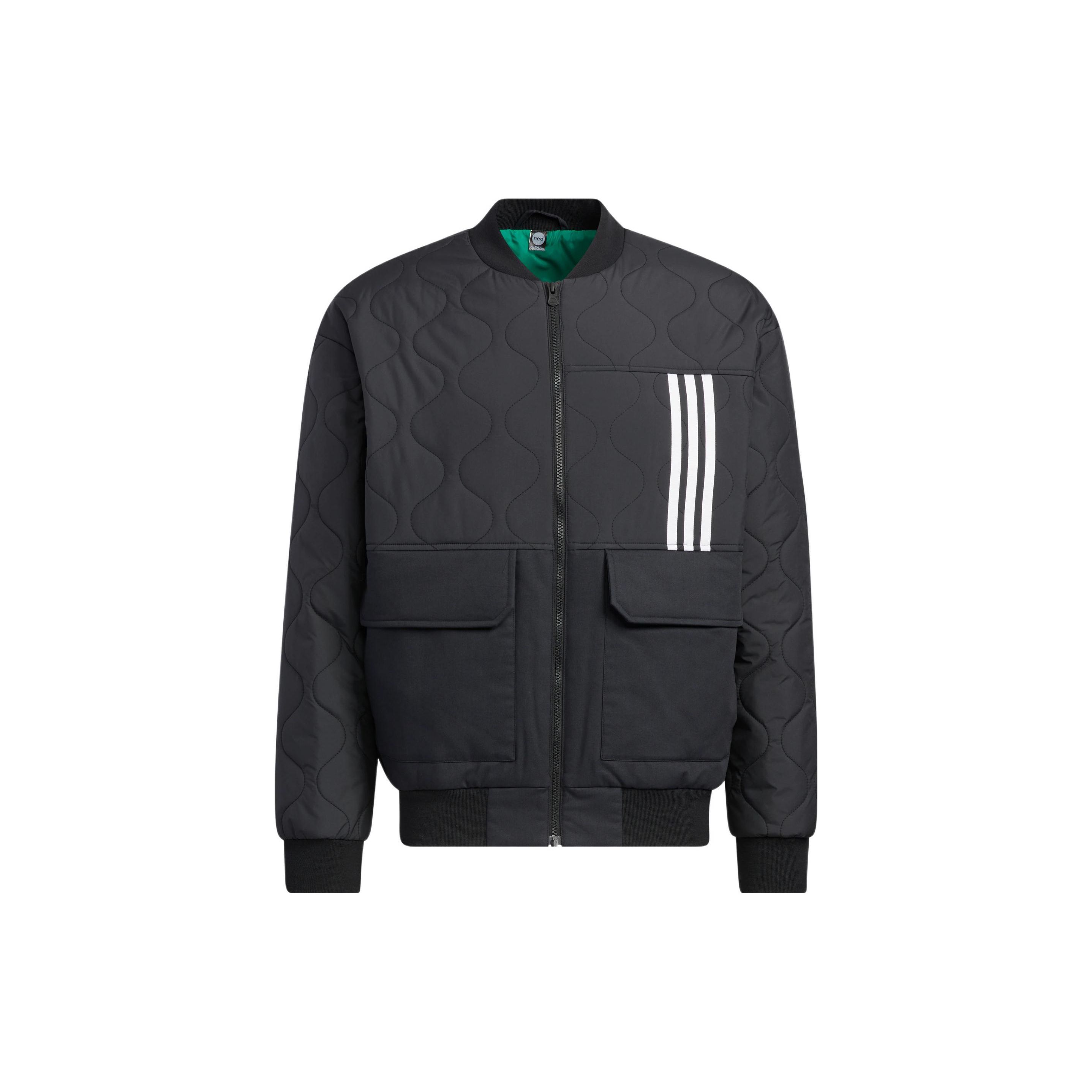 

Adidas Solid Color Round Neck Long Sleeve Jacket Unisex Jacket Black HN4775 L