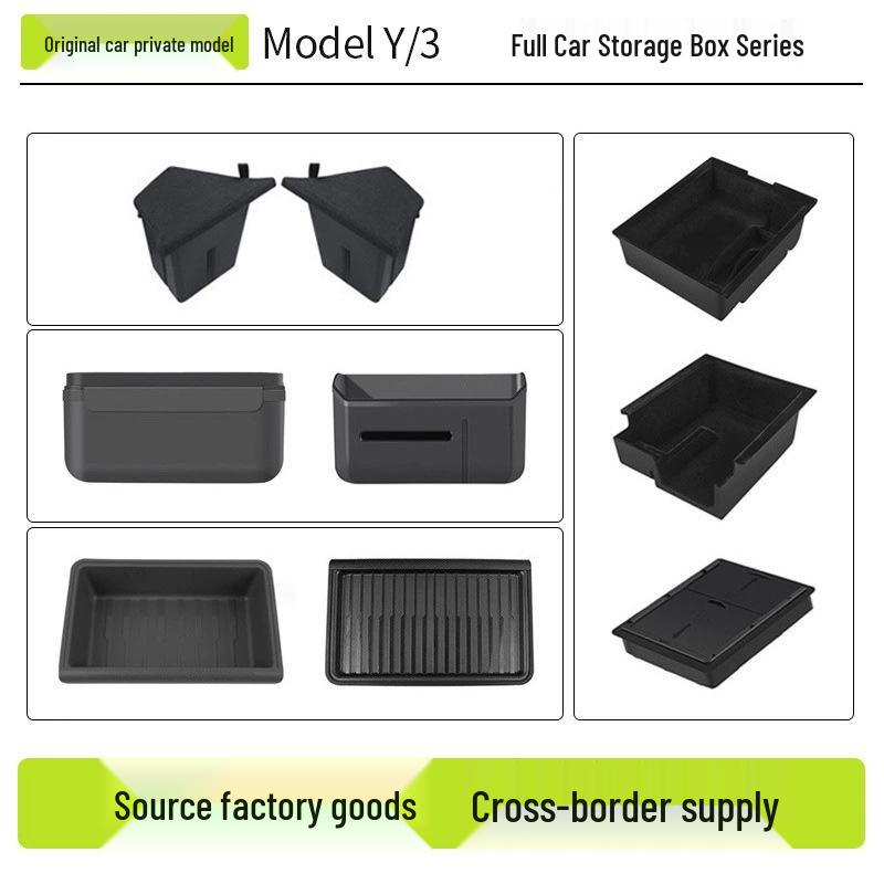 Under-Seat and Center Console Storage Box for Refreshed Tesla Model Y/3