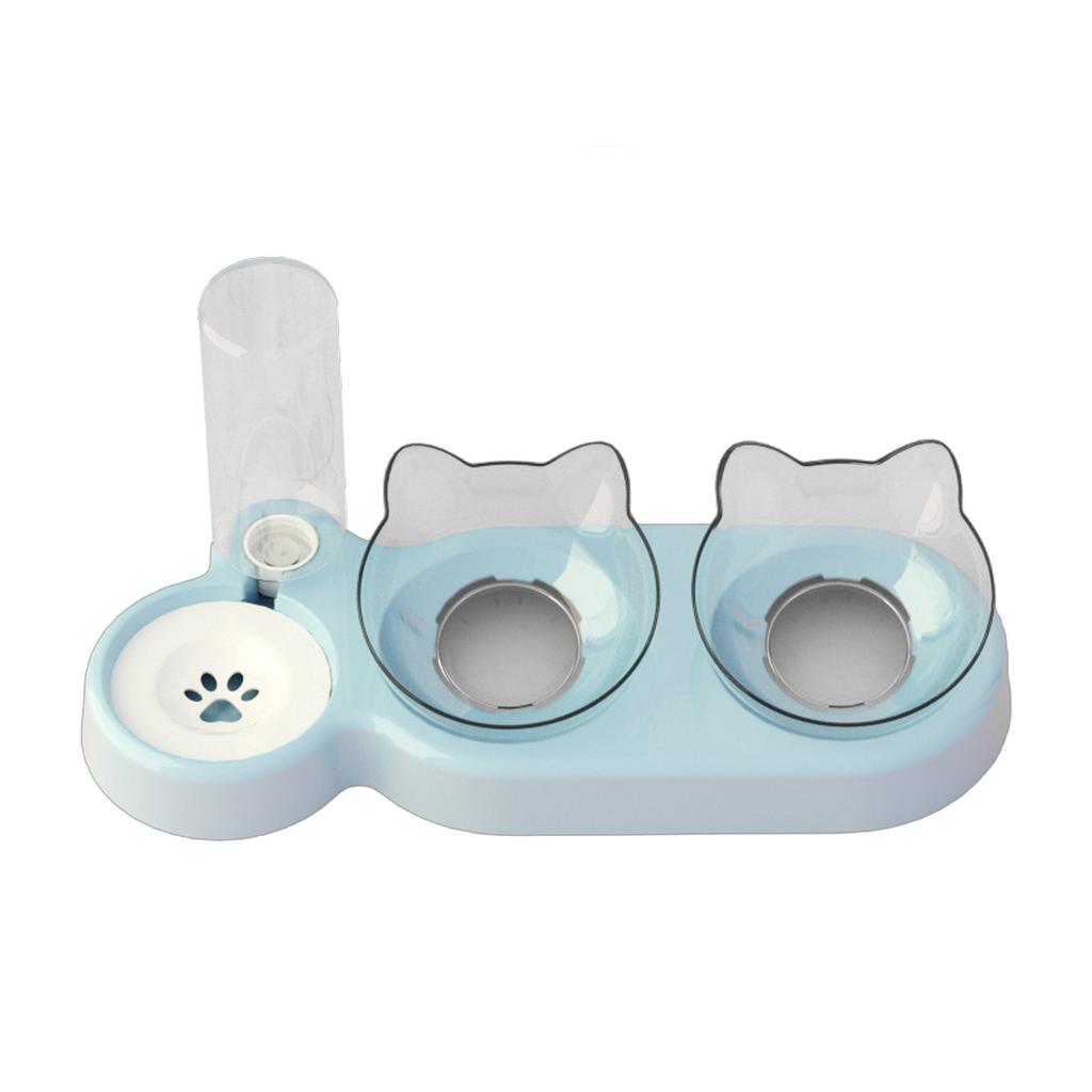 Innovative Pet Automatic Water Dispenser with Double Bowls for Feeding and Drinking Transparent Bowl for Cats and Dogs