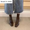 Autumn Winter Warm Cotton Women Ankle Boots Fashion Square Toe Short Booties Ladies Concise Thick High Heels Shoes
