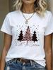 (Asian Size) plaid truck Merry Christmas Women's Top Short Sleeve T-shirts O-neck T Shirt Print  Fashion Casual New Year Clothing Graphic Tee
