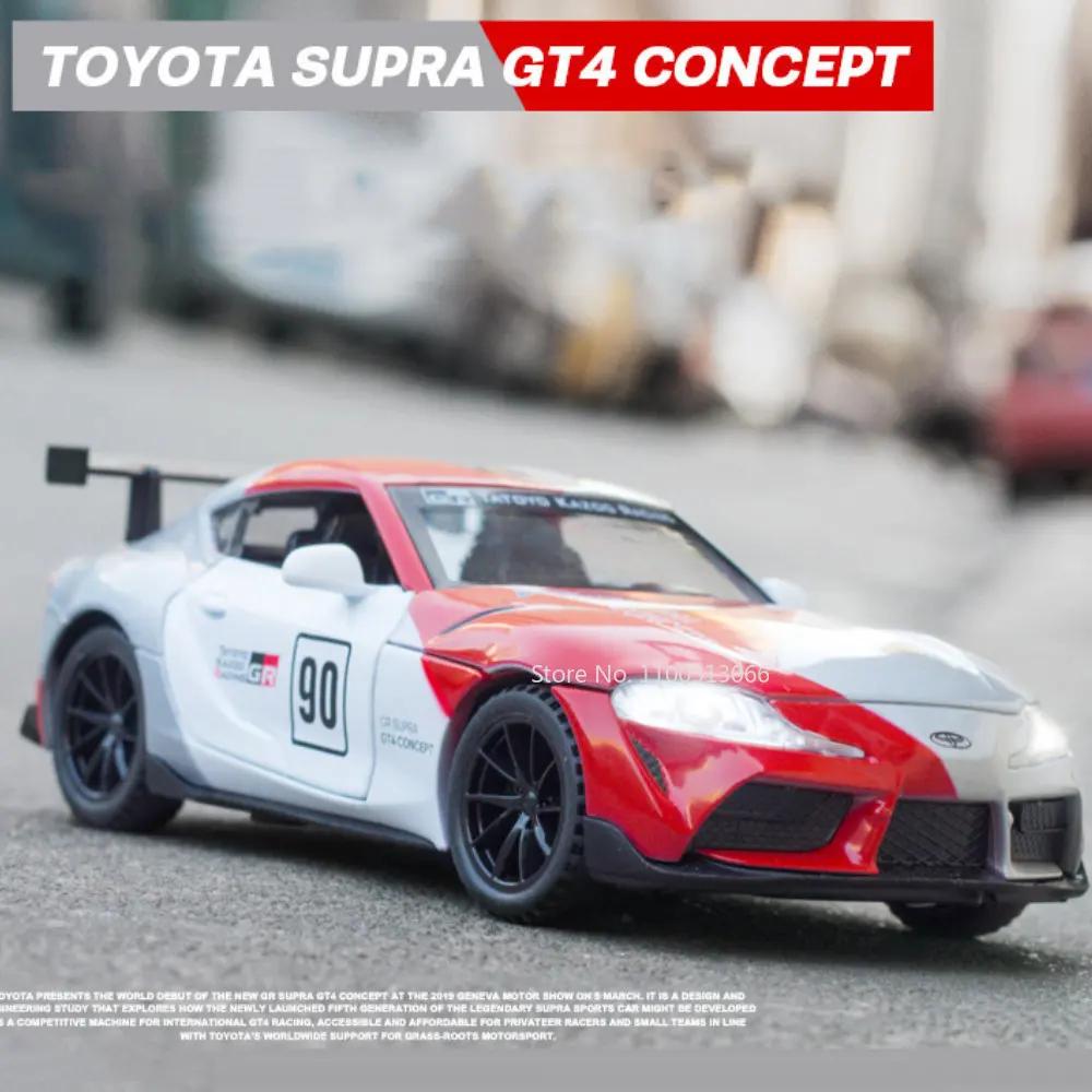 1/32 Toyota Supra GT4 Concept Alloy Sports Car Model Diecast Metal Toy Vehicles Model Simulation Sound and Light Kids Toy Gift