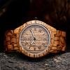 UWOOD Luxury Zebra Sandalwood Men's Quartz Watch, Fashionable Natural Wood