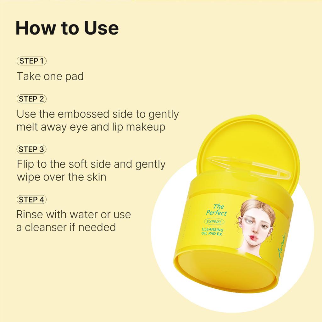 [Ariul] The Perfect Oil Pad EX Cleansing Pads - Makeup Remover, Large Capacity, Wipe-Off, Exfoliating, 60 Pads