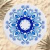 Großes Dickes Mikrofaser Mandala Rundes Strandtuch Geometrische Decke mit Quaste für Picknick Yoga Meditationsmatte