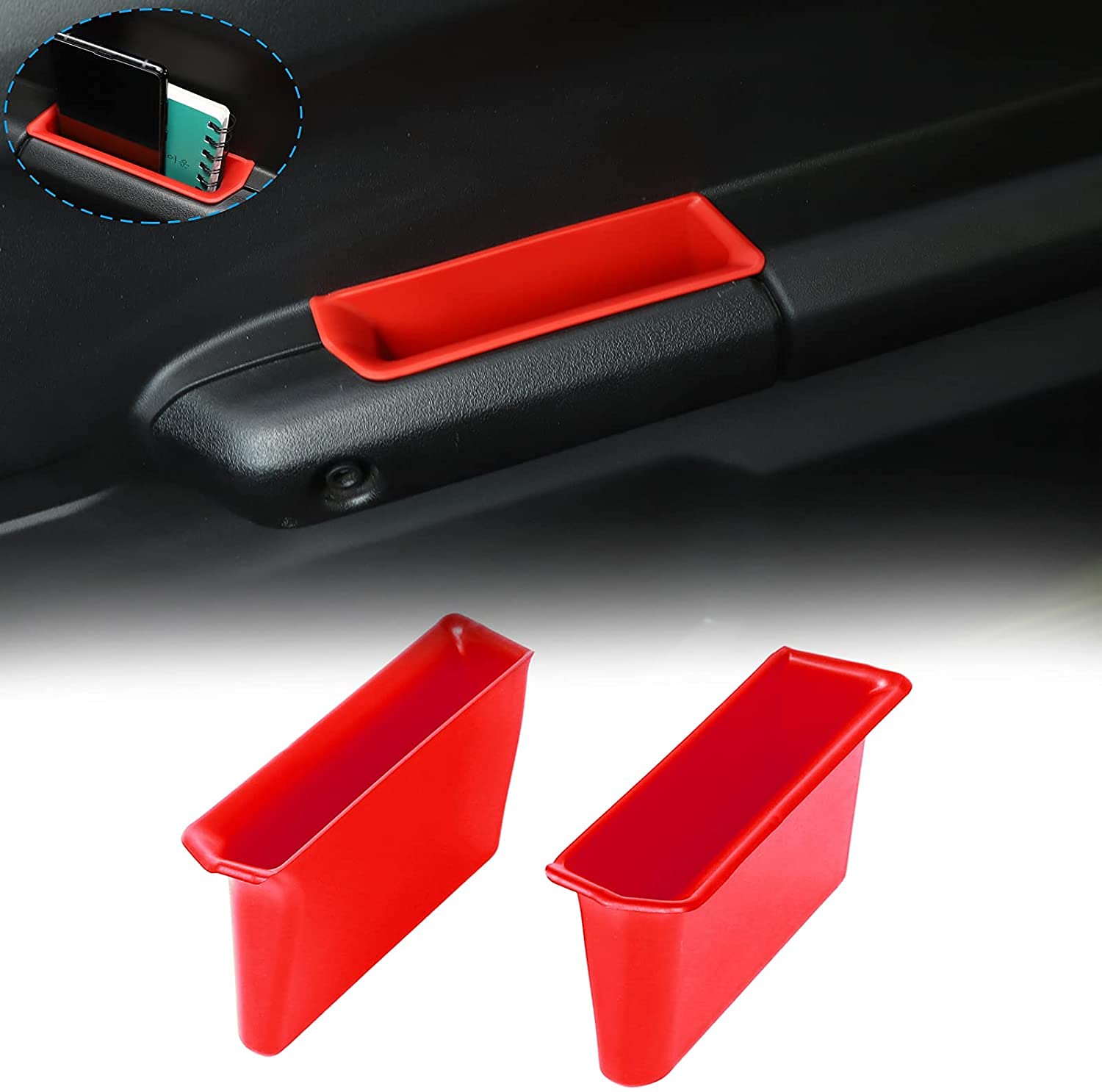 

SQQP Suzuki Jimny Карман для дверной ручки, Автомобильное хранилище, JB64 / JB74, Легко установить красный