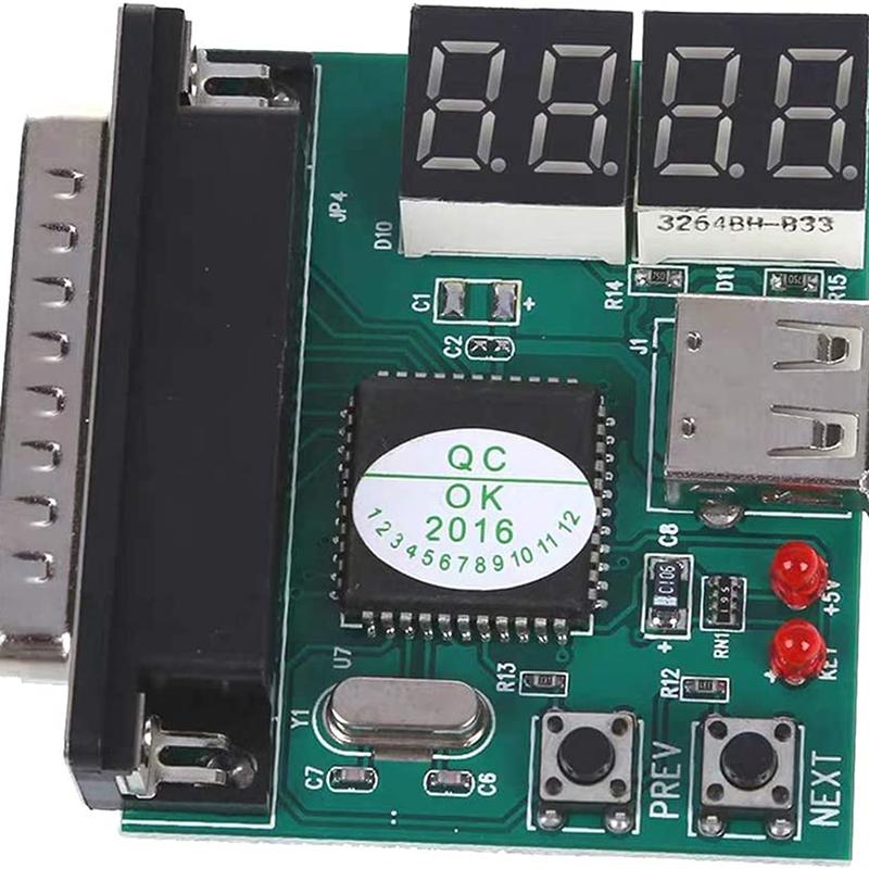Laptop Computer 25Pin Diagnostic Card with USB Parallel Port PC Motherboard Analyzer 4-Digit Analysis Post Tester
