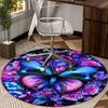 Butterfly Dreams In Flowers round carpet Chair cushion Round Entryway Rug, Soft Round Rugs for Living Room, Bedroom, Circle Carpet decor gifts