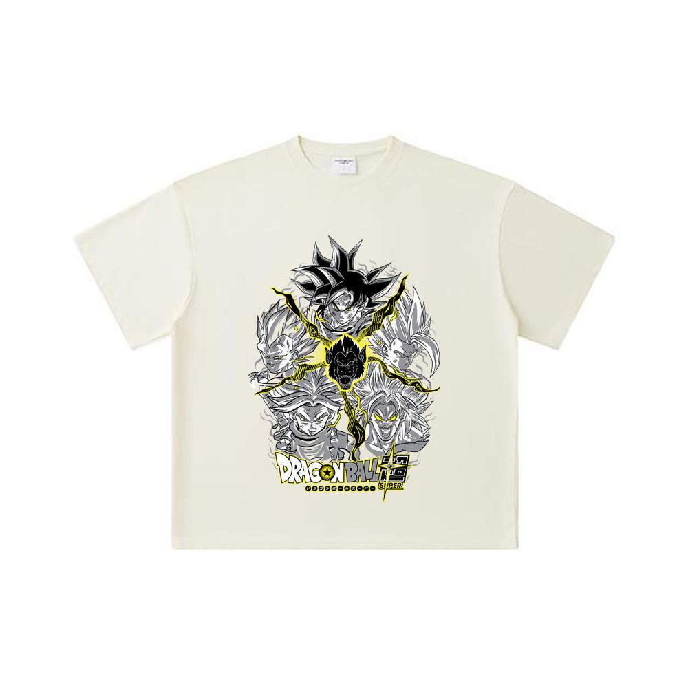 

Хлопковая футболка унисекс плотностью 260 г/м², двойная пряжа, 32 счет, 100% хлопок, с принтом Dragon Ball V49 Super Saiyan S абрикосовый