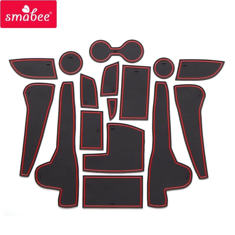 Smabee Anti-Slip Gate Slot Cup Mat for Hyundai Kona 2019 - 2022 Door Groove Pad Rubber Non-Slip Pad Interior Accessories