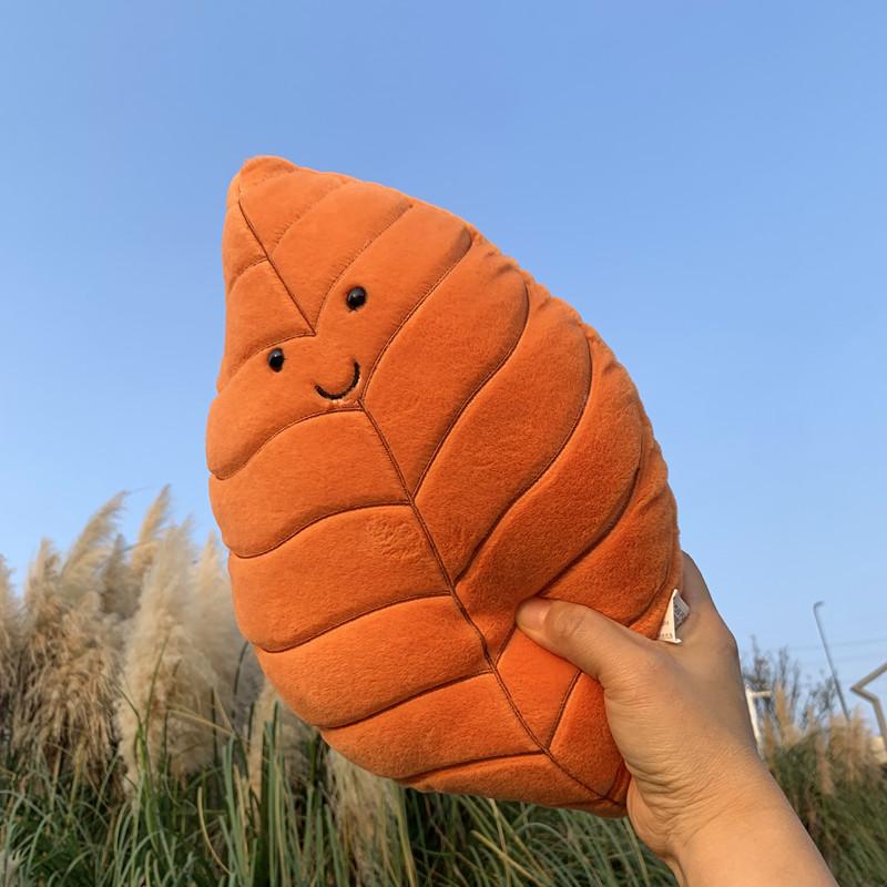 Cuscino Peluche Foglia di Ginkgo Cuscino Realistico Foglia d'Acero Foglia Verde Decorazione Divano Cuscino Imbottito per Auto per Casa Giocattolo per Dormire per Bambine