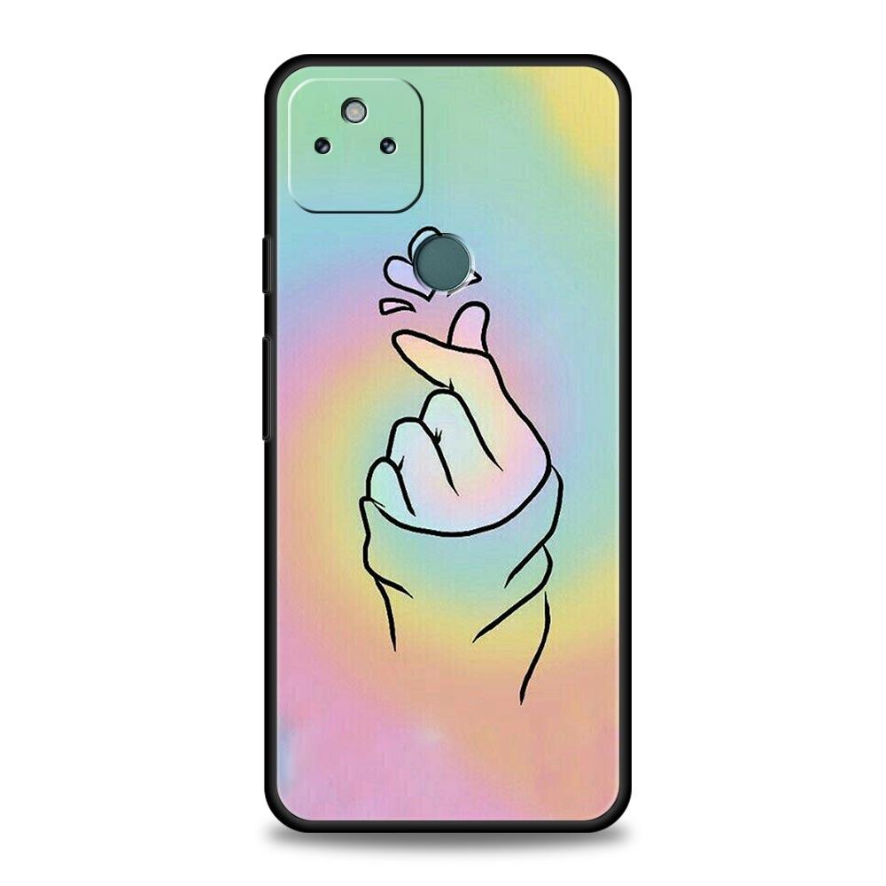 

Phone Case Cover for Google Pixel 10 9 8 7 6 7A 6A Pro Shockproof Soft TPU 10 9 Pro XL Shell Capas Fundas Black White Love Kpop Pixel 8 A
