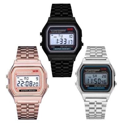 Fashion Men Present Silver LED Vintage Military Black Popular Watch Women High Quality Electronic Sports Digital Wristwatches Gift Unisex Gold