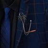 Golden & Silvery Alloy Spider Brooch Pins for Men | Vintage-Inspired Design, Faux Gemstone Embellished, Chain Necklace Accessory for Suits, Jackets