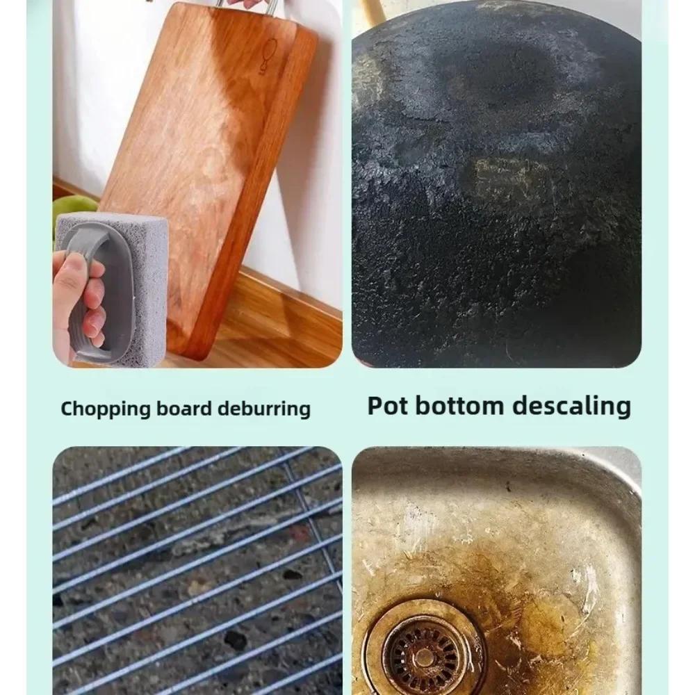 Natural Pumice Stone Grill Cleaner Effectively Removes Grease from Cast Iron and Stainless Steel Grates Safe BBQ Scrubber Tool