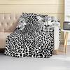 VIKAMA Klassische Leopard Gepard Fleece Decke, Schwarz Weiß Tierdruck Sofa Überwurf, Wild Bohemian Bauernhaus Heimdekoration Bettbezug
