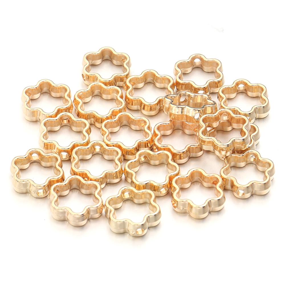 100pcs Flower Hollow CCB Beads Plastic Loose Spacer Beads For Jewelry Making DIY Handmade Bracelet Necklace Earrings Accessories