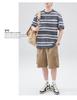 Anyang Men's Striped Crew Neck Summer T-Shirt - Casual, Loose Fit, Short Sleeve