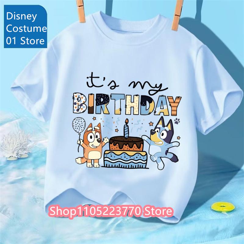 Unisex Toddler Bluey T-Shirt Fall Winter Short Sleeve Cute Cartoon Anime Print Soft Sweatshirt for Boys & Girls Casual Outfits