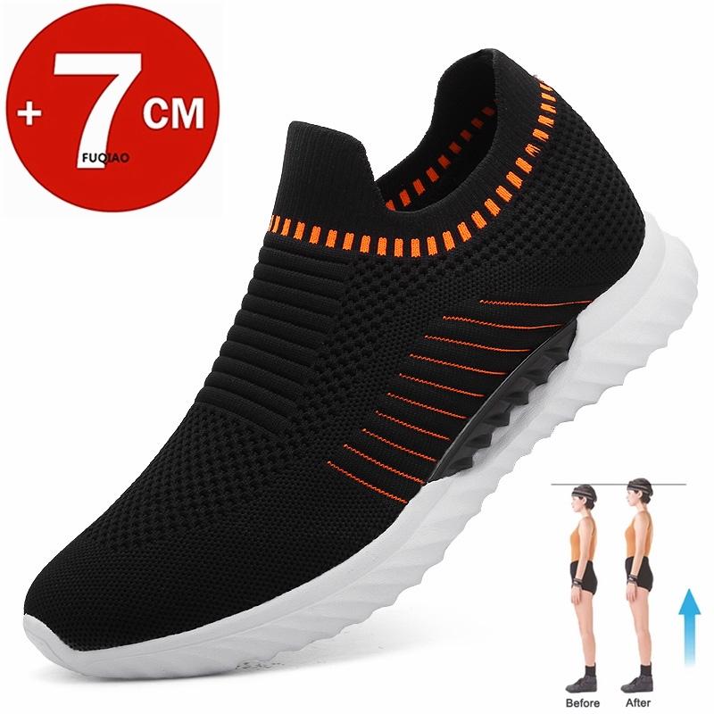 

Casual Lift Sneakers Men Elevator Shoes Height Increase Insoles 7cm Mesh Shoes Breathable Loafers for Man Women Plus Size 36-43 36